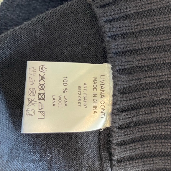 Liviana Conti Designer Sequins Black Knit Pullover Sweater - Picture 8 of 11